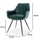 Стул SIGNAL LINEA Velvet Bluvel 78 зеленый/черный мат